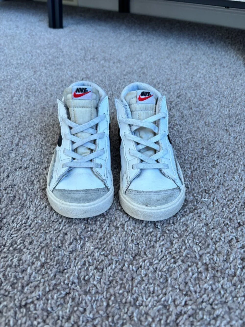 Nike Toddler Sz 9c Blazer Mid '77 White Black Child Baby Sneakers 9 C Hook&Loop - Picture 5 of 6